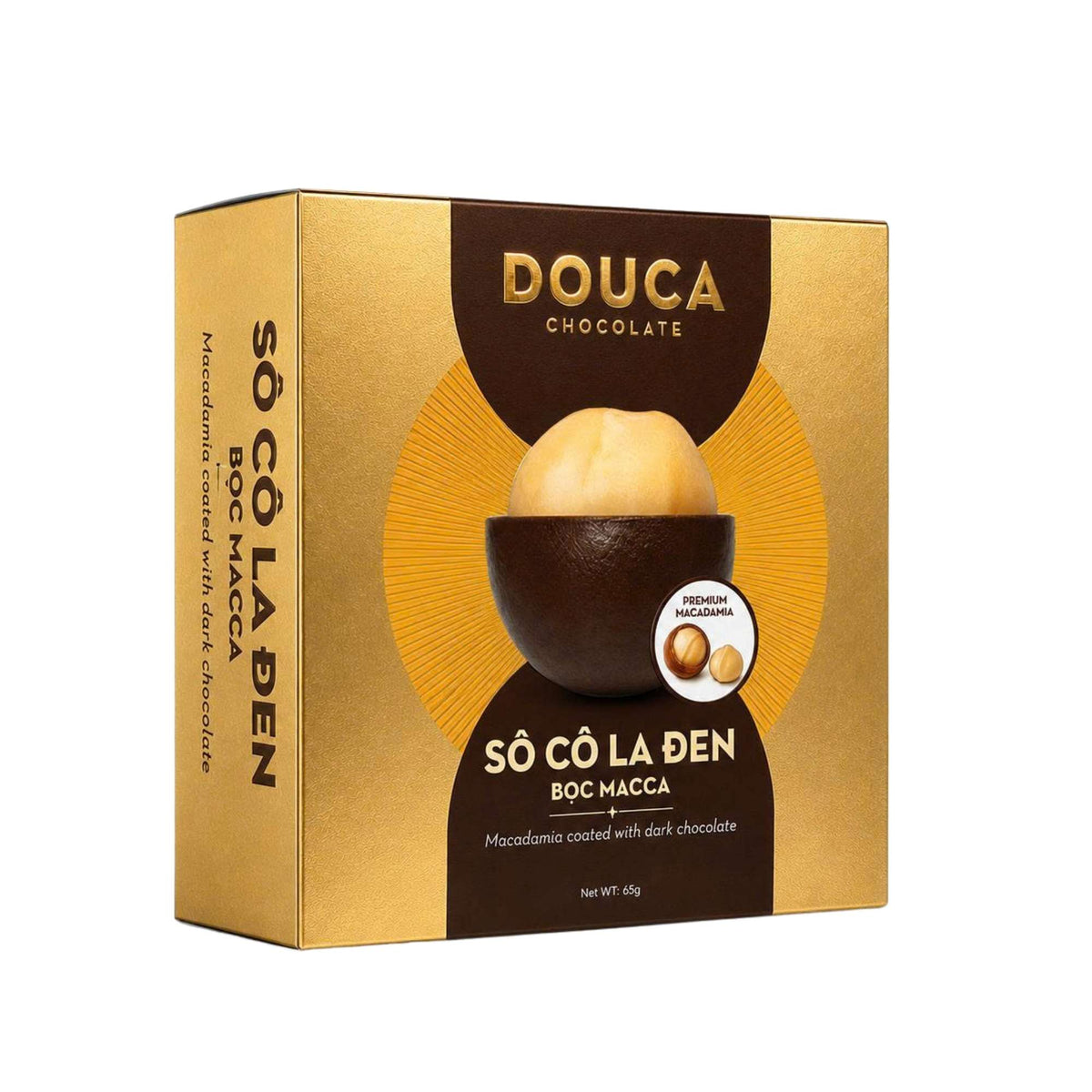 Sô-cô-la đen bọc macca Douca 65g
